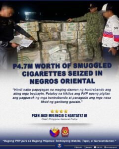 PNP Seizes ₱4.7M Smuggled Cigarettes in Basay, Negros Oriental