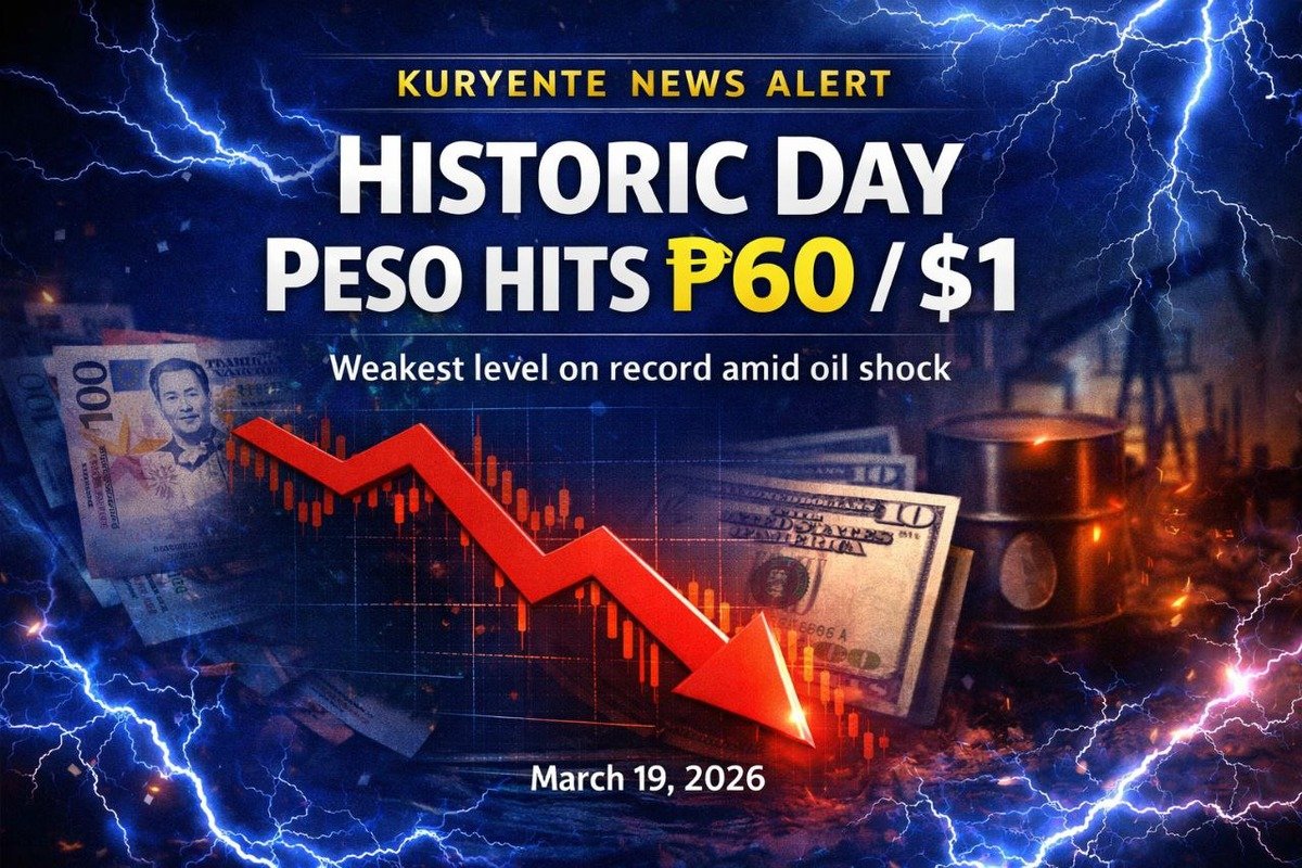 Philippine Peso Drops Past 60 Per Dollar as Oil Crisis Intensifies