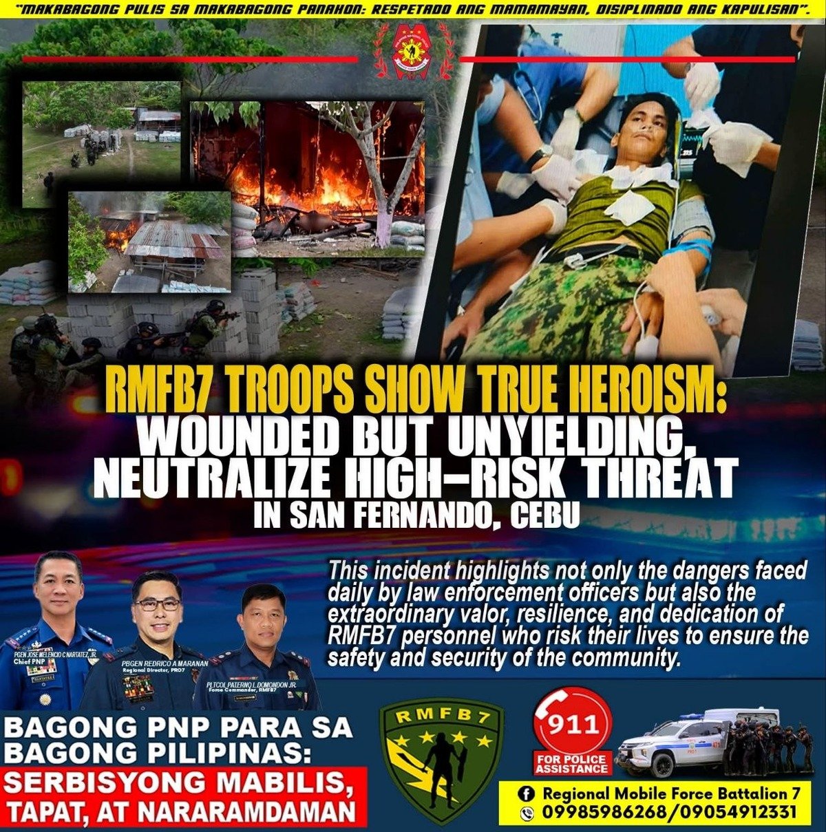 Armed Standoff in Cebu Leaves Officer Injured, Suspect Believed Dead 1 Photo courtesy of RMFB7 Facebook page