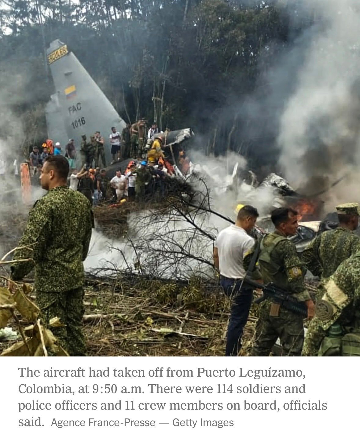 Military Aircraft Down in Colombia, Dozens Feared Dead
