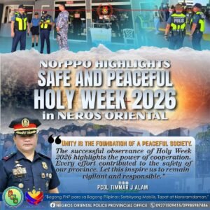 Negros Oriental: Holy Week 2026 Passes Without Major Crime