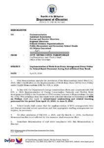 School Personnel Get Friday Remote Work Under DepEd Energy Plan