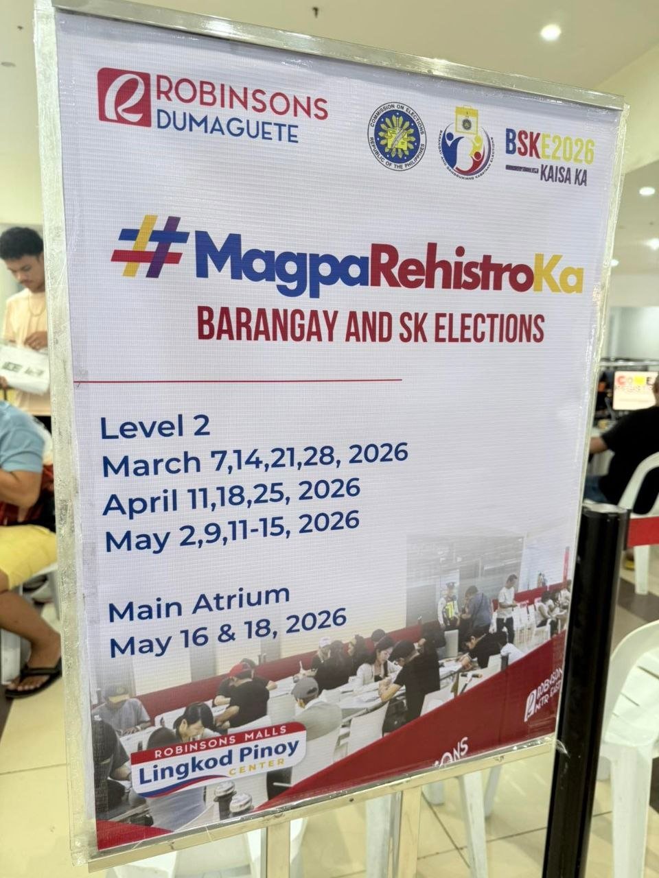 Dumaguete: Weekend Voter Registration at Robinsons for BSKE 1 Photo courtesy of Comelec Dumaguete