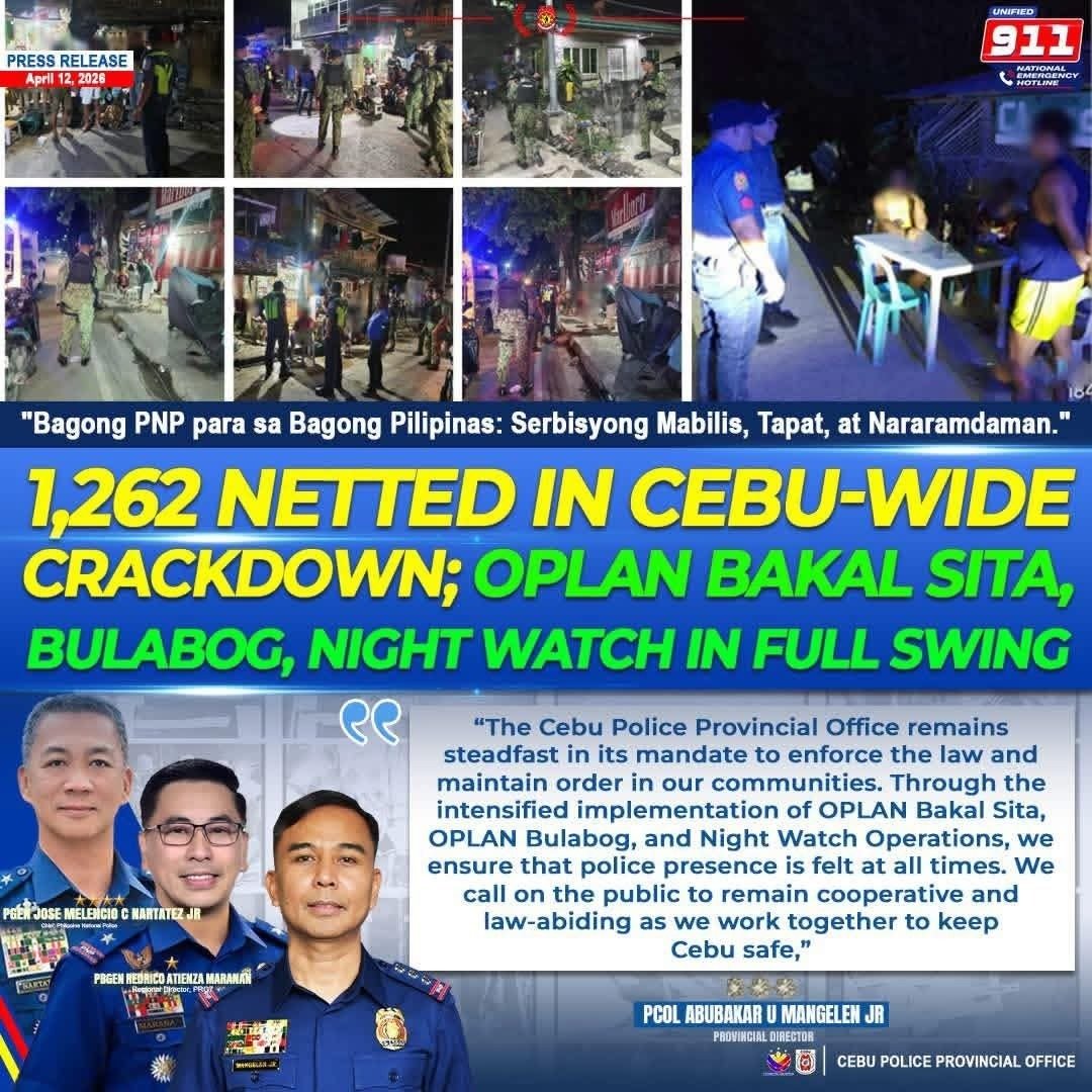 Cebu Provincial Police Detain Over 1,200 in Mass Operation 1 Photo courtesy of CPPO/Facebook