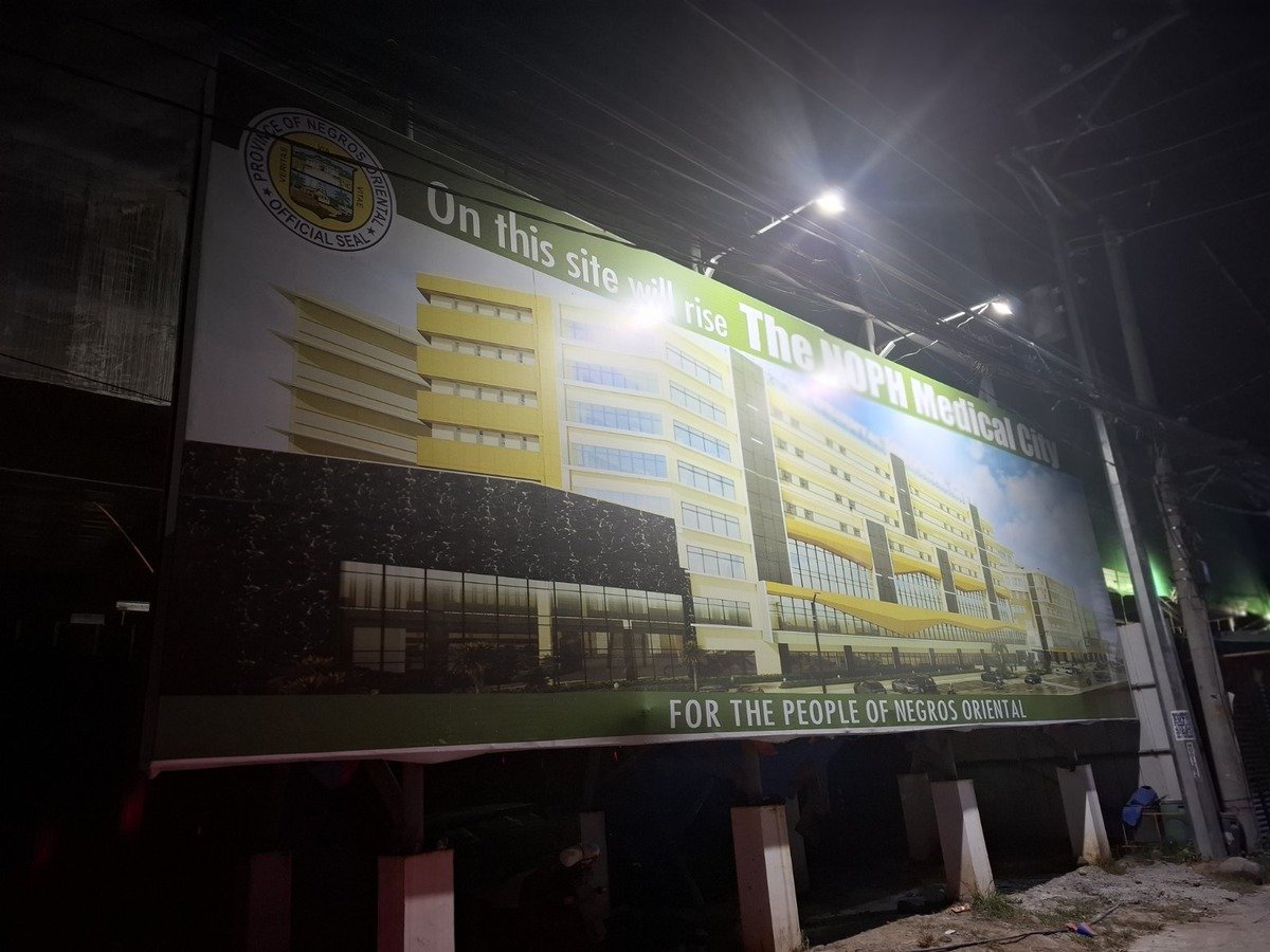 Billboard at the NOPH (Negros Oriental Provincial Hospital) Medical City project site