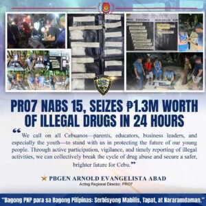 PRO7 Anti-Drug Sweep Nets 15 Suspects, ₱1.3M Contraband