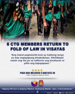 Half-Dozen Former Rebels Turn Themselves In to Eastern Visayas Police