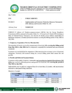 NORECO II Suspends Power Cutoffs, Offers Installment Plan for May–July 2026