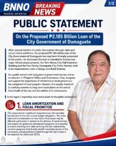 Atty. Petit Baldado Flags Five Fiscal Risks in Dumaguete's ₱2.185B City Loan Plan
