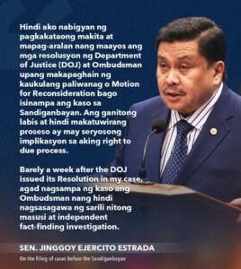 Ombudsman Files Plunder Case vs. Jinggoy Estrada Over P573-M Flood Funds