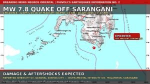7.8-Magnitude Quake Off Sarangani Sets Off Tsunami Alert