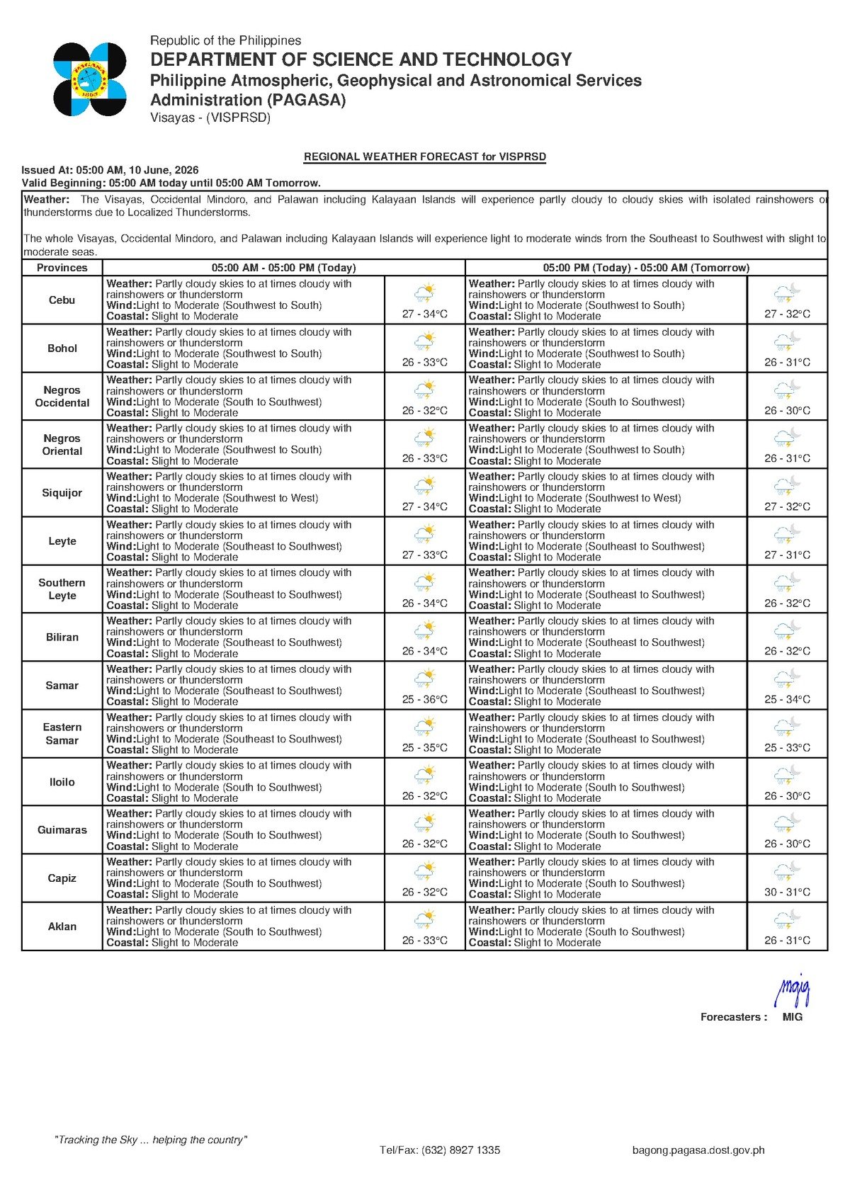 Thunderstorms and Rain Expected Across Negros Oriental This June 10 1 PAGASA