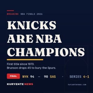 New York Knicks Claim NBA Title After 53-Year Wait, Top Spurs 94-90