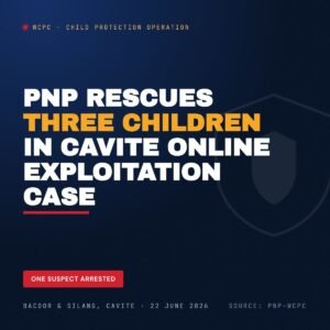 PNP-WCPC Rescues 3 Young Children in Cavite Online Abuse Sting