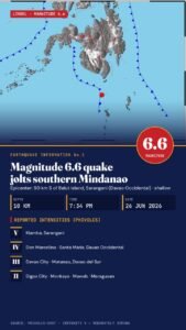 6.6-Magnitude Quake Hits Waters South of Davao Occidental