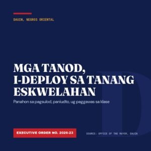 Dauin LGU Mandates Tanod Presence at All Public Schools