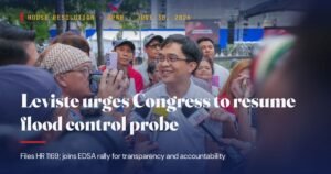 Batangas Lawmaker Moves to Restart DPWH Flood Probe in Congress
