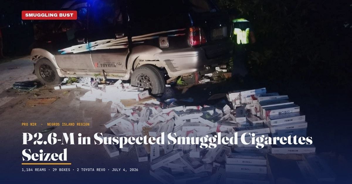 Four Nabbed as Police Bust ₱2.6M Cigarette Haul in Vallehermoso 1 Photo courtesy of PRO NIR / PNP