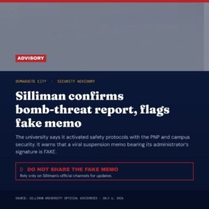 Silliman U Validates Bomb Threat, Warns of Fake Class Suspension Memo