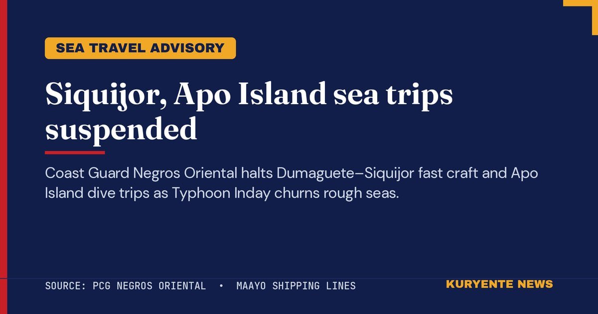 Typhoon Inday Shuts Down Sea Routes to Siquijor and Apo Island 1 Photo courtesy of Coast Guard Station Negros Oriental