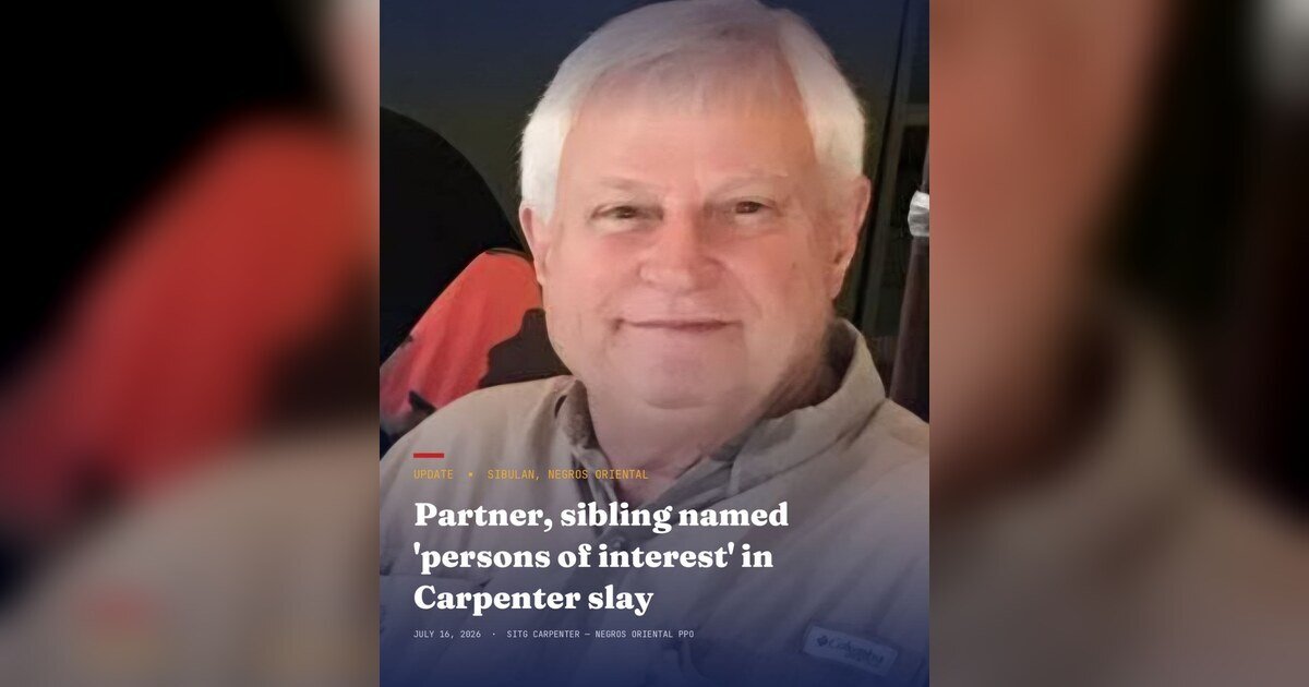 Live-In Partner, Her Brother Tagged as Persons of Interest in Slain Marine Biologist Case 10 Sibulan: Partner, Sibling Named in Carpenter Killing