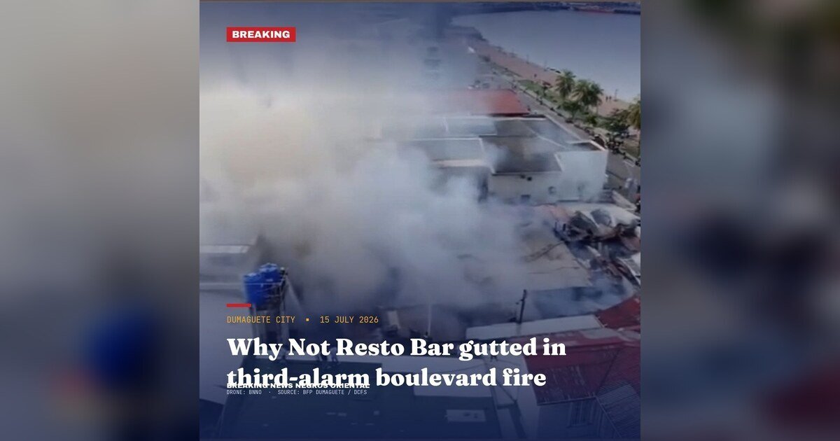 Third-Alarm Blaze Levels Why Not Resto Bar on Dumaguete's Rizal Boulevard 9 Dumaguete: Why Not Resto Bar Razed in 3rd-Alarm Fire