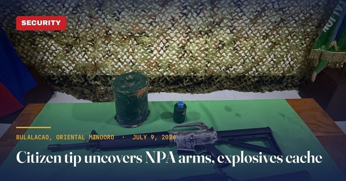 Resident's Tip Uncovers Rebel Weapons Cache in Oriental Mindoro 12 Oriental Mindoro: Citizen Tip Leads Army to NPA Cache