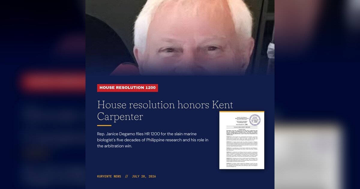 Rep. Degamo Honours Slain Marine Biologist Kent Carpenter in House Resolution 4 Photo courtesy of the Office of Rep. Janice V. Degamo