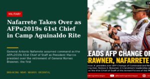 Nafarrete Takes Over as AFP's 61st Chief in Camp Aguinaldo Rite