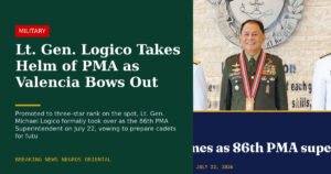 Lt. Gen. Logico Takes Helm of PMA as Valencia Bows Out