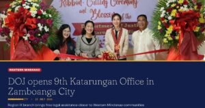 DOJ Launches Western Mindanao Legal Aid Hub in Zamboanga City