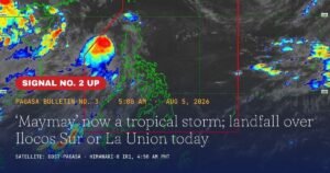 Tropical Storm Maymay Bearing Down on Ilocos Sur, La Union