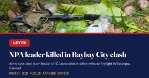 NPA Officer Shot Dead in Leyte Clash After Extortion Tip