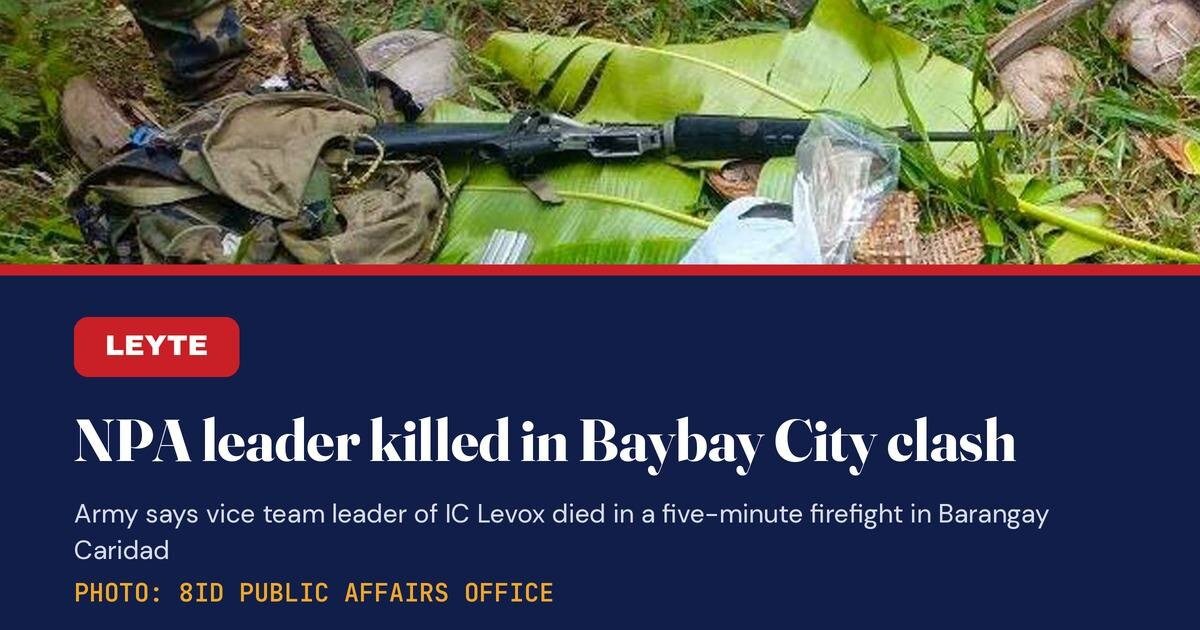 NPA Officer Shot Dead in Leyte Clash After Extortion Tip 1 Photo courtesy of 8ID Public Affairs Office