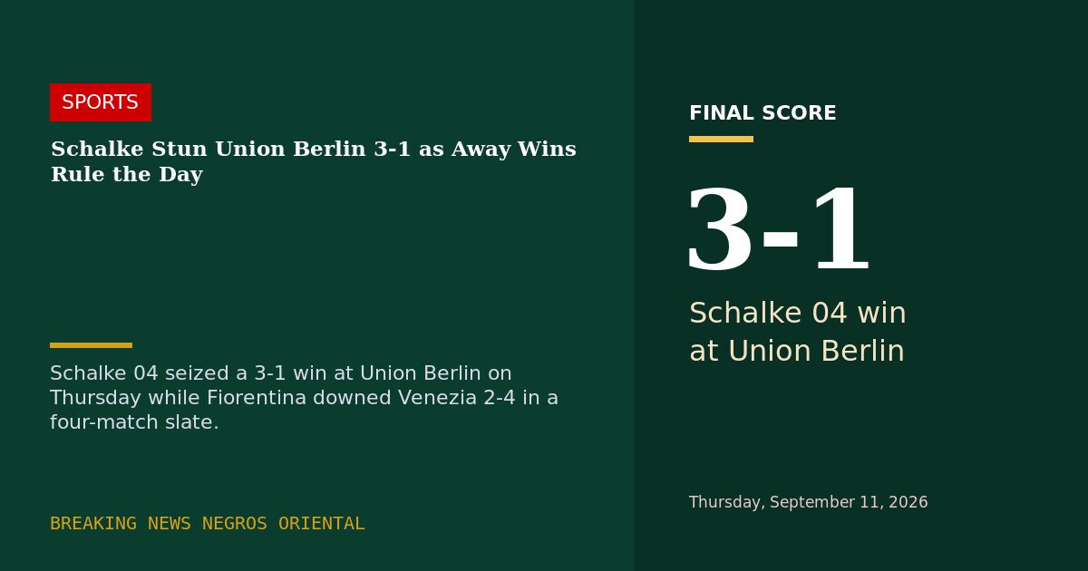 Schalke Stun Union Berlin 3-1 as Away Wins Rule the Day