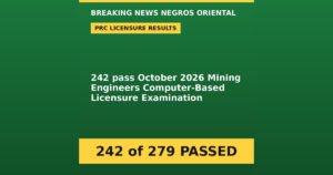 242 Mining Engineers Pass PRC Board Exam in October 2026